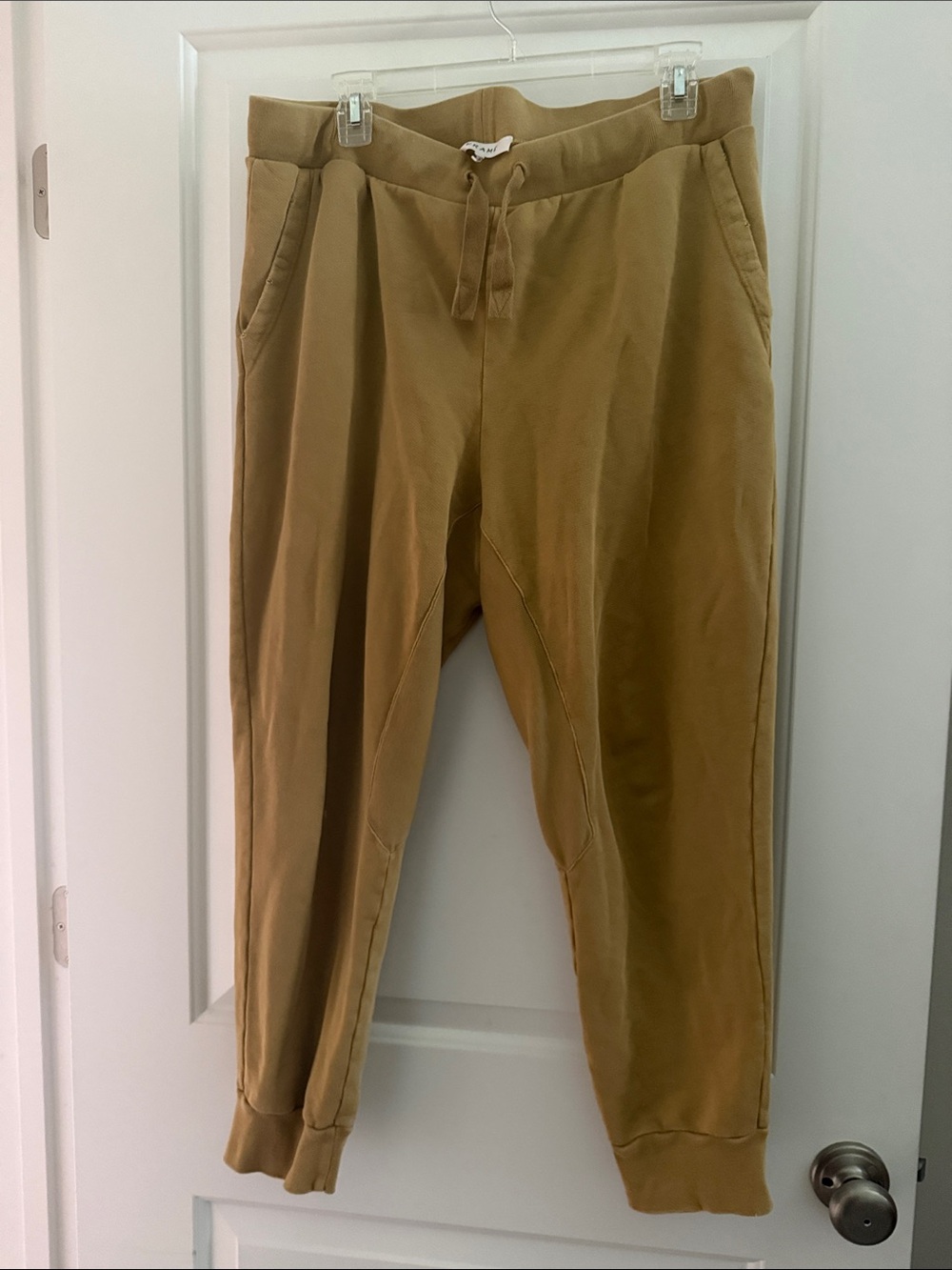 FRAME Distressed Jogger Pants -Khahi/mustard color